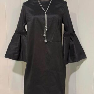 Elegant Black Bell Sleeve Dress